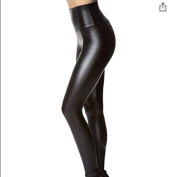 Tagoo Women's Stretchy Faux Leather Leggings Pants - Picture 2 of 5